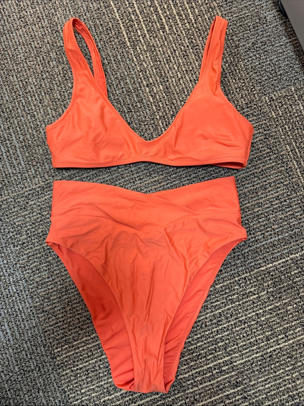 Aerie Orange High-Waist Bikini Set